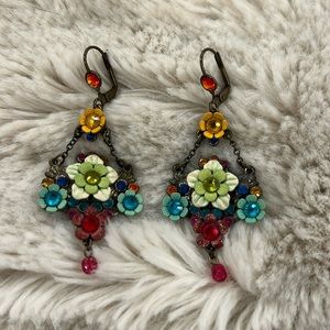 Floral hand  painted earrings